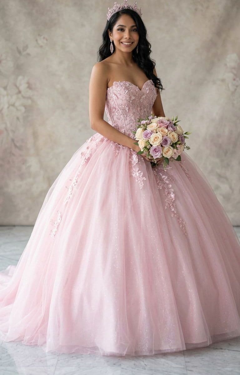 AI try-on result showing the gown, look 3